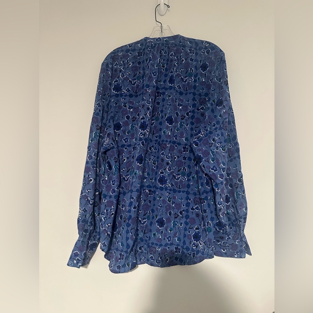 Equipment Blue Floral Silk Blouse - Picture 2 of 6